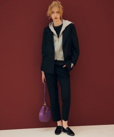 組曲 ハンサムツイルテーパード パンツ ブラック系