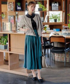 Tiaclasse 【軽撥水・汚れ防止】ランダムタックロングスカート