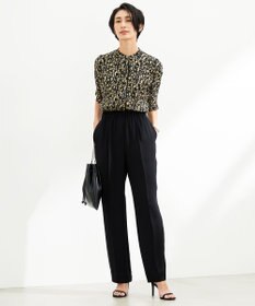 ICB L 【新色追加・接触冷感・UVケア・速乾・洗える】BackSatinAmunzen 5分袖バンドカラーブラウス