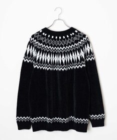 WEGO ベロアモール総柄ラグランプルオーバー