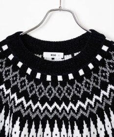 WEGO ベロアモール総柄ラグランプルオーバー