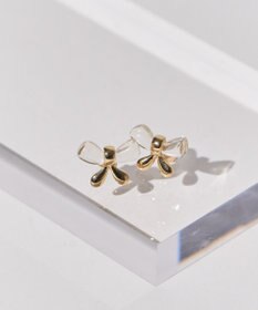 AMERICAN HOLIC クリアメタルリボンピアス