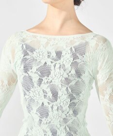 Chacott シアーレースボートネックトップ