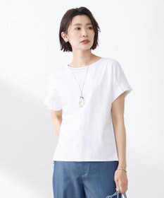 J.PRESS LADIES 【WEB限定カラーあり・接触冷感・UVケア】コンパクトコットンスムース タックスリーブ カットソー