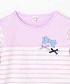 組曲 KIDS 【150-160㎝】リボンボーダー Tシャツ