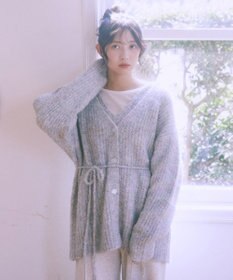 earth music&ecology 【ベルト付き】ＭＩＸカラーブークレカーディガン