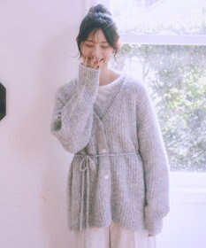 earth music&ecology 【ベルト付き】ＭＩＸカラーブークレカーディガン