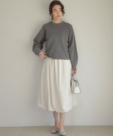 組曲 【WEB限定】パール釦畦ニット プルオーバー