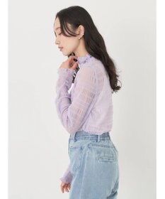 earth music&ecology ジャガードシャーリングシアートップス