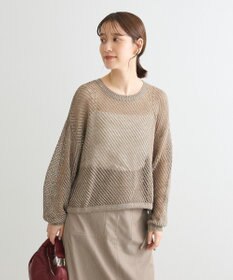 Green Parks ラメメッシュニットプルオーバー