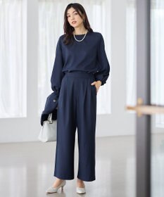 ANY イージーケアライトストレッチワイドパンツ