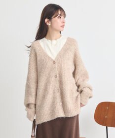 earth music&ecology 【ベルト付き】ＭＩＸカラーブークレカーディガン