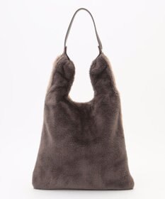 ANY 2WAYバイカラーファーバッグ ブラウン