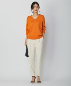 ICB 【WEB限定カラーあり・洗える】ペーパーブレンドシャインニット Vネックプルオーバー