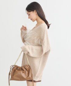 earth music&ecology チュールフリルカーディガン