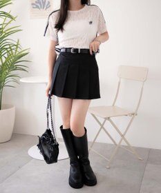 WEGO ベルト付プリーツミニスカパン