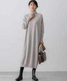 23区 S 【洗える】カシミヤブレンド タートルネック ニットワンピース