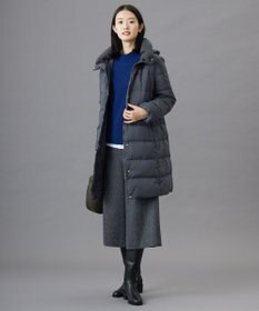 J.PRESS LADIES L ブラッシュドマルチポリ ロング ダウン コート