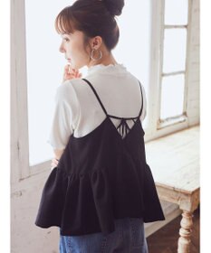 earth music&ecology ＳＥＴ２点ジャガードビスチェ＋リブプルオーバー