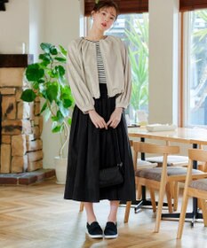 Tiaclasse 【軽撥水・汚れ防止】ランダムタックロングスカート