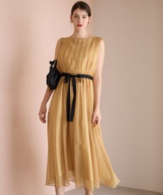 23区 【APPLAUDIR】グロッシーオーガンザ ドレス イエロー系