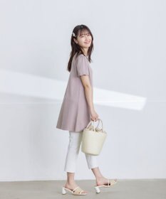 Tiaclasse L 【洗える】リボン袖ニットチュニック