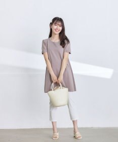 Tiaclasse L 【洗える】リボン袖ニットチュニック