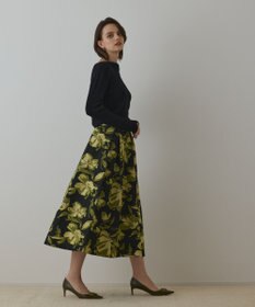GRACE CONTINENTAL ラメフラワージャガードスカート