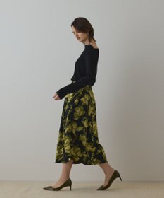 GRACE CONTINENTAL ラメフラワージャガードスカート