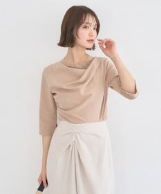 earth music&ecology レースレイヤードドレーププルオーバー