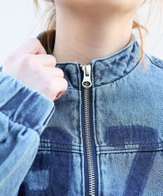 WEGO デニムショートバイカーブルゾン