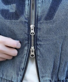 WEGO デニムショートバイカーブルゾン