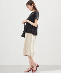 組曲 L クールプレーティング天竺プリーツ カットソー