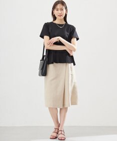 組曲 L クールプレーティング天竺プリーツ カットソー