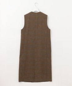 自由区 【洗える】グレンチェック ロングジレ