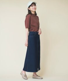 ANY 【洗濯機可能/ストレッチ】フロントスリットデニムスカート