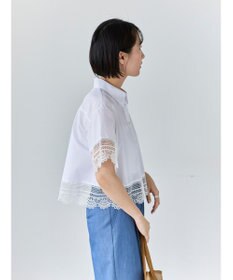 Te chichi レースヘムクロップトシャツ