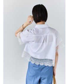 Te chichi レースヘムクロップトシャツ