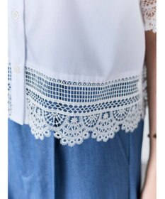 Te chichi レースヘムクロップトシャツ