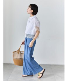 Te chichi レースヘムクロップトシャツ