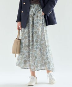 23区 L 【先行予約】Ericaキャラコ ペイズリープリント フレア スカート