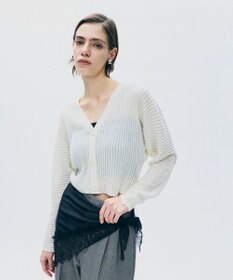 uncrave シアーストライプニット ドルマンカーディガン
