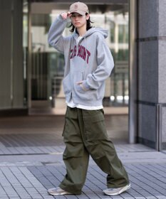 WEGO 【25年秋冬新作/ユニセックス着用ITEM/SMLサイズ展開】グラフィックロゴダブルZIPパーカー