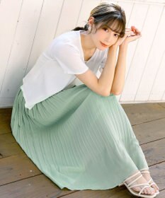 Tiaclasse L 【洗える/ウエストゴム】 ジョーゼットプリーツスカート