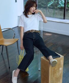 ANY レースショート丈Tシャツ