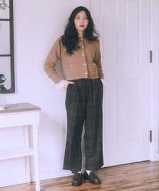 earth music&ecology 【イージーケア】パウダーシャギークルーネックカーディガン