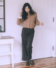 earth music&ecology 【イージーケア】パウダーシャギークルーネックカーディガン