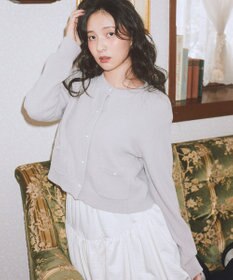 earth music&ecology 【イージーケア】パウダーシャギークルーネックカーディガン