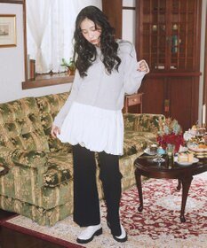 earth music&ecology 【イージーケア】パウダーシャギークルーネックカーディガン