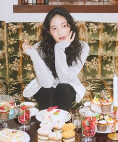 earth music&ecology 【イージーケア】パウダーシャギークルーネックカーディガン